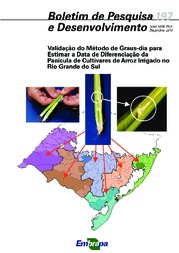 Thumbnail de Validação do método de graus-dia para estimar a data de diferenciação da panícula (DP) de cultivares de arroz irrigado no Rio Grande do Sul.