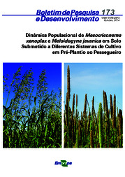 Thumbnail de Dinâmica populacional de Mesocriconema xenoplax e Meloidogyne javanica em solo submetido a diferentes sistemas de cultivo em pré-plantio ao pessegueiro.