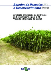 Thumbnail de Avaliação e indicação de cultivares de sorgo sacarino para o RS visando à produção de etanol.