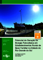 Thumbnail de Potencial de Geração de Energia Fotovoltaica em Estabelecimentos Rurais de Base Familiar no Estado do Rio Grande do Sul.