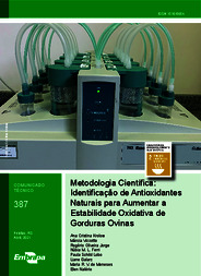 Thumbnail de Metodologia científica: identificação de antioxidantes naturais para aumentar a estabilidade oxidativa de gorduras ovinas.