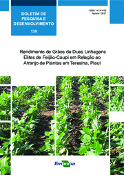 Thumbnail de Rendimento de grãos de duas linhagens elites de feijão-Caupi em relação ao arranjo de plantas em Teresina, Piauí.