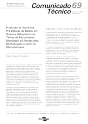 Thumbnail de Produção de sementes pré-básicas de batata em sistema hidropônico de telhas de fibrocimento: densidade de plantas para multiplicação a partir de minitubérculos.