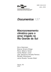 Thumbnail de Macrozoneamento climático para o arroz irrigado no Rio Grande do Sul.