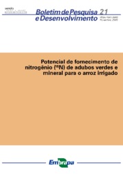 Thumbnail de Potencial de fornecimento de nitrogênio (15N) de adubos verdes e mineral para o arroz irrigado.