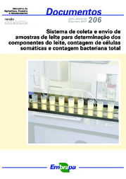 Thumbnail de Sistema de coleta e envio de amostras de leite para determinação dos componentes do leite, contagem de células somáticas e contagem bacteriana total.