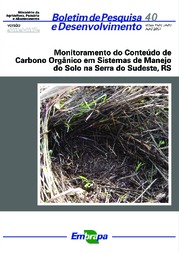 Thumbnail de Monitoramento do conteúdo de carbono orgânico em sistemas de manejo do solo na Serra do Sudeste, RS.