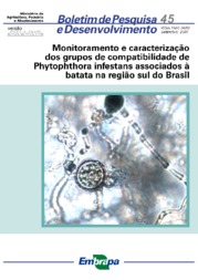 Thumbnail de Monitoramento e caracterização dos grupos de compatibilidade de Phytophthora infestans associados à batata na região Sul do Brasil.