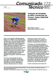 Thumbnail de Avaliação de variedades de milho, introduzidas do CIMMYT - safras 2005/2006 e 2006/2007.