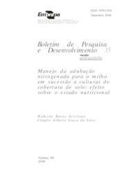 Thumbnail de Manejo da adubação nitrogenada para o milho em sucessão a culturas de cobertura de solo: efeito sobre o estado nutricional.