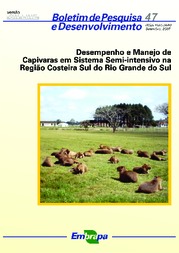 Thumbnail de Desempenho e manejo de capivaras em sistema semi-intensivo na Região costeira sul do Rio Grande do Sul.