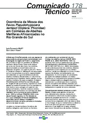 Thumbnail de Ocorrência da mosca dos favos Pseudohpocera kerteszi (Diptera: Phoridae) em colméias de abelhas melíferas africanizadas no Rio Grande do Sul.