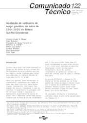 Thumbnail de Avaliação de cultivares de sorgo granífero na safra de 2004/2005 do ensaio Sul-Rio-Grandense.