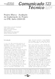 Thumbnail de Projeto Marca - avaliação da implantação do projeto na ETB, safra 2004/05.