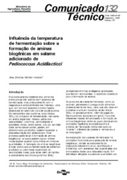 Thumbnail de Influência da temperatura de fermentação sobre a formação de aminas biogênicas em salame adicionado de Pediococcus Acidilacticci.