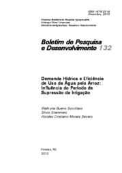 Thumbnail de Demanda hídrica e eficiência de uso da água pelo arroz: influência do período de supressão da irrigação.