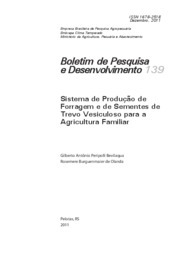 Thumbnail de Sistema de produção de forragem e de sementes de trevo vesiculoso para a agricultura familiar.