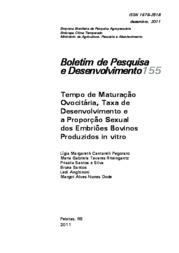 Thumbnail de Tempo de maturação ovocitária, taxa de desenvolvimento e a proporção sexual dos embriões bovinos produzidos in vitro.