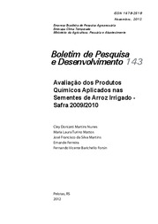 Thumbnail de Avaliação dos produtos químicos aplicados nas sementes de arroz irrigado-safra 2009/2010.