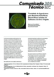 Thumbnail de Toxicidade de Agrotóxicos para Bactérias Endofíticas Diazotróficas Isoladas de Cultivares de Arroz Irrigado.